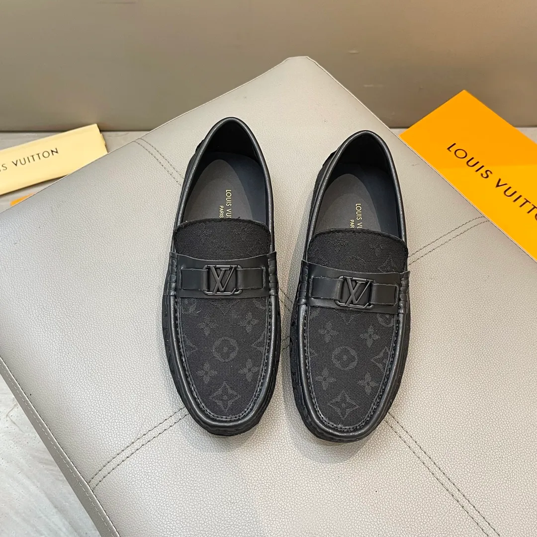 Factory price: 460💰LV men's beanie shoes 2025 official website synchronization 〈market top version〉cowhide with denim➕black cow lining original packaging. Size 38-45
